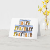 29 februari - Verjaardag katten Kaart (Gele Bloem)