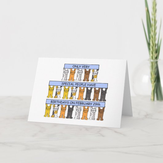 29 februari - Verjaardag katten Kaart (Voorkant)
