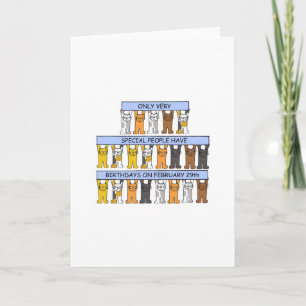 29 februari - Verjaardag katten Kaart