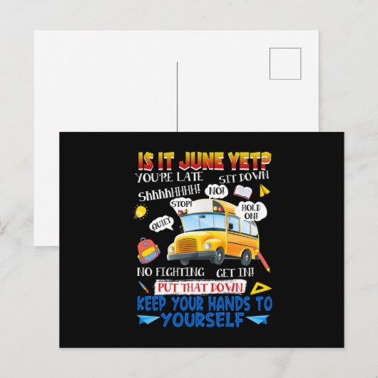 29.Is het juni, maar scholier-buschauffeur Briefkaart (Voorkant / Achterkant)