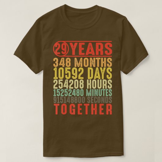 29 jaar 29th Wedding Jubileum Gifts for her Hem T-shirt (Design voorkant)