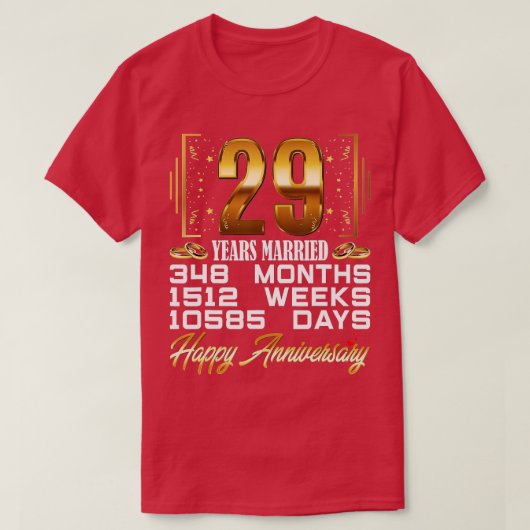 29 jaar gehuwd Funny 29th Wedding Jubileum  T-shirt (Design voorkant)