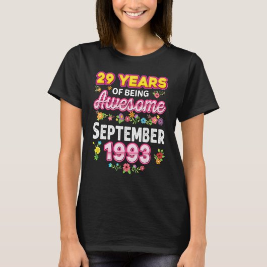 29 jaar Geweldige sinds september 1993 T-shirt (Voorkant)