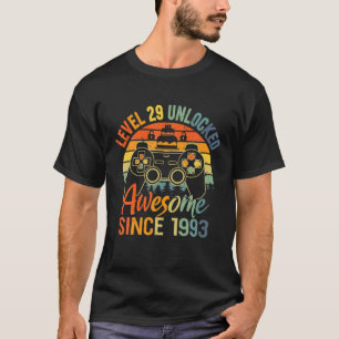 29 jaar oud gamerniveau 29 ontgrendeld 29e pond t-shirt