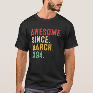 29 jaar oud Geweldige sinds maart 1994 29e geboort T-shirt