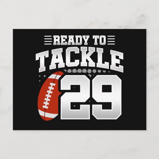29 Jaar Oud Tackle Football Feest 29e Verjaardag Briefkaart (Voorkant)