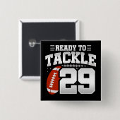 29 Jaar Oud Tackle Football Feest 29e Verjaardag Vierkante Button 5,1 Cm (Voorkant /achterkant)