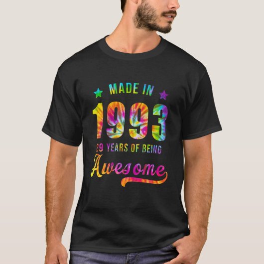 29 jaar oude 29e verjaardag 1993 Geweldige kleurst T-shirt (Voorkant)