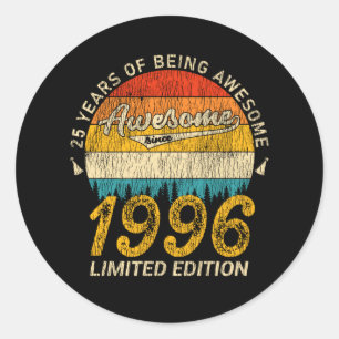 29 jaar oude Bday Retro Geweldige 29e Verjaardag G Ronde Sticker