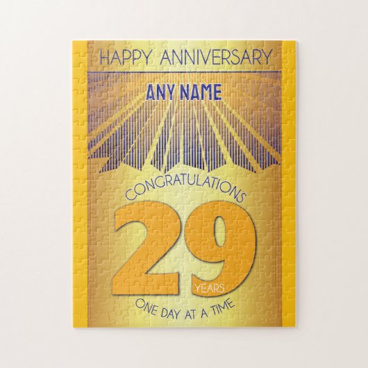 29 Jaar | Persoonlijk jubileum van AA 12 Stappen Legpuzzel (Verticaal)