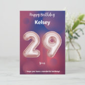 29-jarige Happy Birthday-kaart (Staand voorkant)