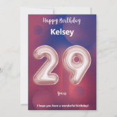 29-jarige Happy Birthday-kaart (Achterkant)