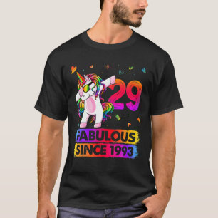29-jarige Unicorn Dabbing 29th Birthday Girl Uni T-shirt