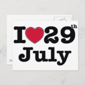 29 juli Mijn dag van verjaardag Briefkaart (Voorkant / Achterkant)