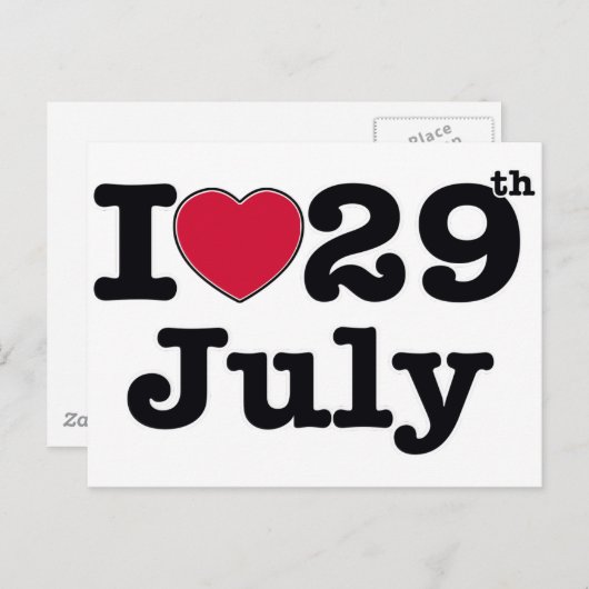 29 juli Mijn dag van verjaardag Briefkaart (Voorkant / Achterkant)