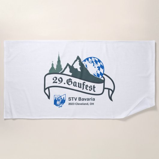 29. Kleurhanddoek van Gaufest Strandlaken (Voorkant)