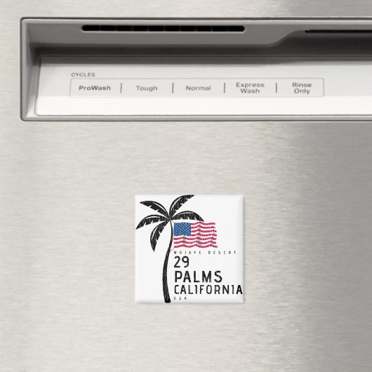 29 Palms California American Flag Palm Tree Magneet (Insitu (Vaatwasser))