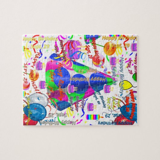 29 september, Birthday Jigzaag Puzzle Legpuzzel (Horizontaal)