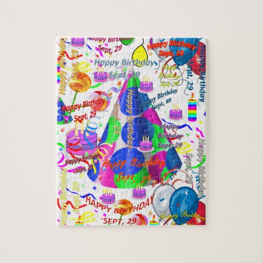 29 september, Birthday Jigzaag Puzzle Legpuzzel (Verticaal)