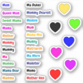29 STKS - Mom Stickers (naam van moeder synoniemen (Voorkant)