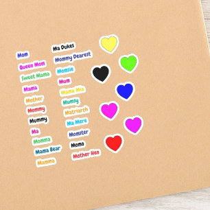 29 stuks - Moederstickers (synoniemen voor de naam Sticker