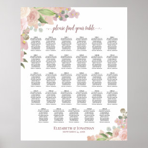 29 Tabel Elegant roze bruinkoolzaadkaart Poster
