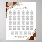 29 Tabel herfst Floral Boho Wedding Seating Chart Poster (Voorkant)