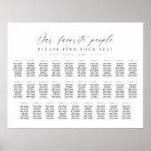 29 Tables Our Favorite People Seating Chart Plan Poster (Voorkant)