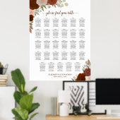 29 Tafel Herfst Bloemige Boho Trouw Stoelen Chart Poster (Thuiskantoor)
