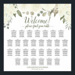 29 Tafel Ivoor Witte rozen Ruwzegenstaart Poster<br><div class="desc">Deze prachtige 29 tafelbruiloft is voorzien van een handgeschilderd waterverf met rozen, bloesems en bloemen in de schaduw van ivoor, wit en crème, samen met de groene eucalyptusbladeren en bladeren van de sage. De titel leest "Welkom! te vinden gelieve uw lijst"in elegante lacy manuscriptkalligrafie. De zitplaats heeft ruimte voor 290...</div>