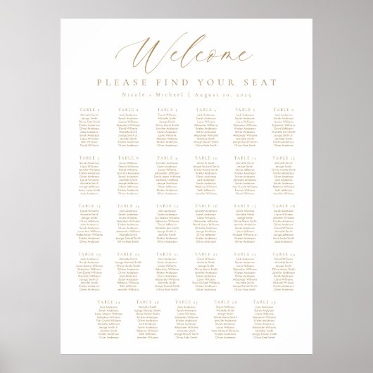 29 Tafels Welkomstbord Zitplaatskaart Poster (Voorkant)