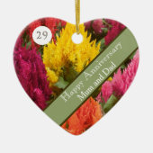 29e bruiloft Jubileum Celosia Keramisch Ornament (Voorkant)
