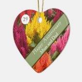 29e bruiloft Jubileum Celosia Keramisch Ornament (Links)