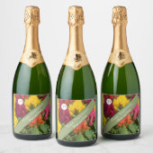 29e bruiloft Jubileum Celosia Sparkling Wijnetiket (Flessen)