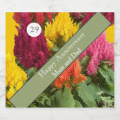 29e bruiloft Jubileum Celosia Sparkling Wijnetiket (Enkel label)