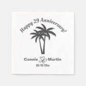 29e bruiloft Jubileum Palmbomen Servet (Voorkant)