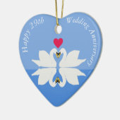 29e bruiloft Jubileum Swan Heart Keramisch Ornament (Links)