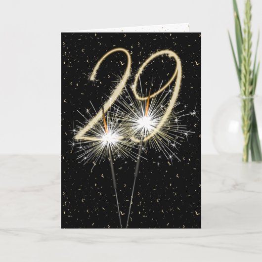 29e bruiloft sparklers kaart (Voorkant)