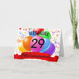 29e Feliz Cumpleanos Spaanse Verjaardag Kaart