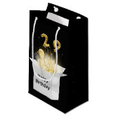 29e goudzeemeerballonnen in witte doos klein cadeauzakje (Voorkant Gekanteld)