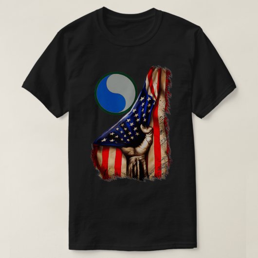 29e infanteriedivisie Amerikaanse vlag T-shirt (Design voorkant)
