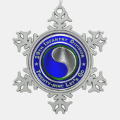 29e infanteriedivisie tin sneeuwvlok ornament (Voorkant)