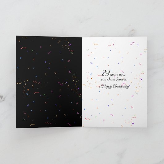 29e Jubileum champagne toast Kaart (Binnen)