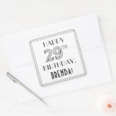 29E MAANDAG, Art Deco Style, aangepaste naam Vierkante Sticker (Envelop)