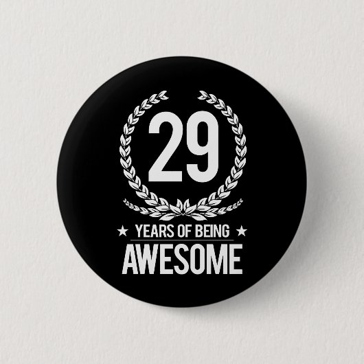 29e verjaardag (29 jaar Geweldige) Ronde Button 5,7 Cm (Voorkant)