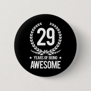 29e verjaardag (29 jaar Geweldige) Ronde Button 5,7 Cm