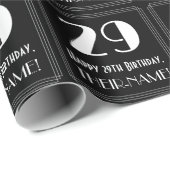 29e verjaardag - Art Deco geïnspireerde look "29", Cadeaupapier (Rol Hoek)