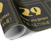 29e verjaardag - Art Deco geïnspireerde look "29"  Cadeaupapier (Rol Hoek)