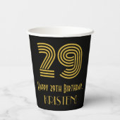 29e verjaardag: Art Deco Geïnspireerde look "29" e Papieren Bekers (Achterkant)