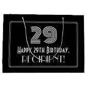 29e verjaardag — Art Deco Geïnspireerde look "29" Groot Cadeauzakje (Achterkant)